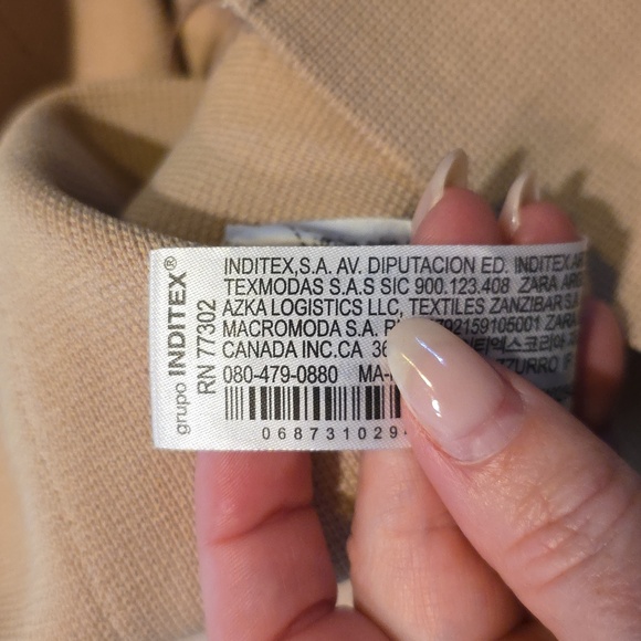 Zara Crop Tank Top Ribbed Square Neck Corset Style Beige Womens Size Small - Picture 9 of 10